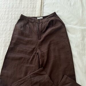 Chocolate brown Linen Trouser. AUSTRALIAN SIZE 8/ US 4 (chart attached.)